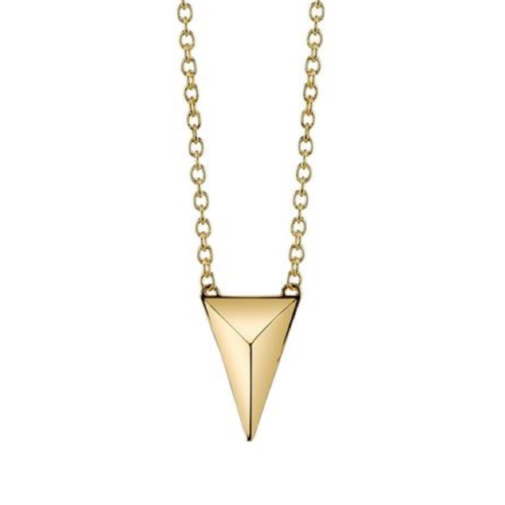 Gold necklace with pyramid pendant